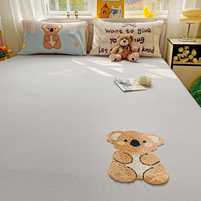 91家纺网 家纺一手货源 找家纺 海岛哥哥 2025春夏新款大版枕套毛巾绣床笠 大版佛系考拉