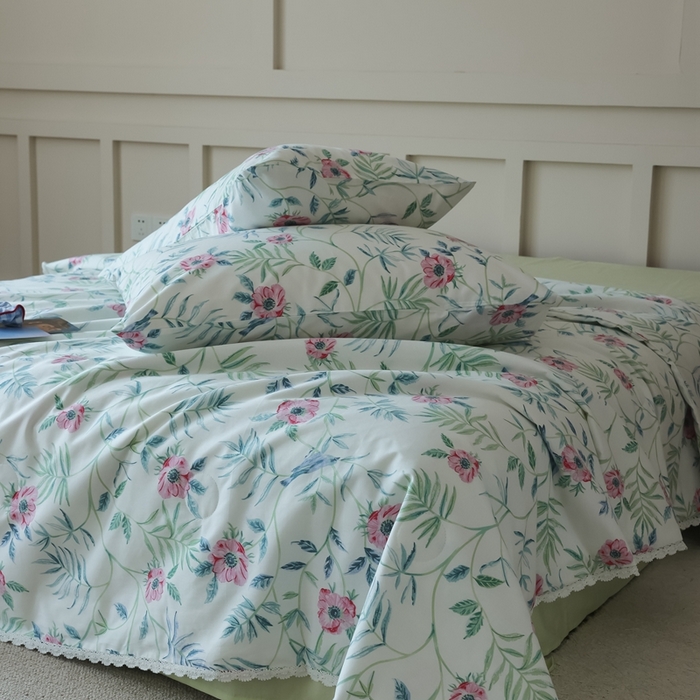 91家纺网 家纺一手货源 找家纺 （总）棉眠 2025新款纯棉花边夏被套件