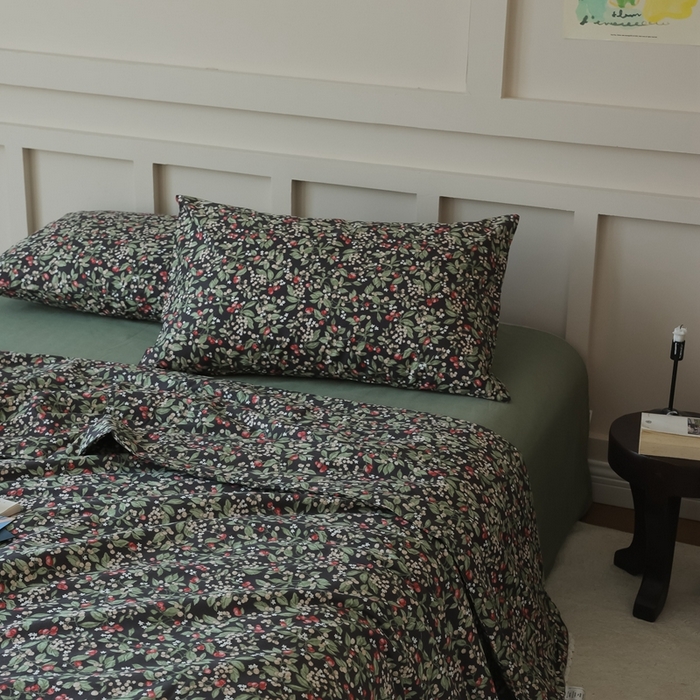 91家纺网 家纺一手货源 找家纺 棉眠 2025新款纯棉花边夏被套件 小红莓