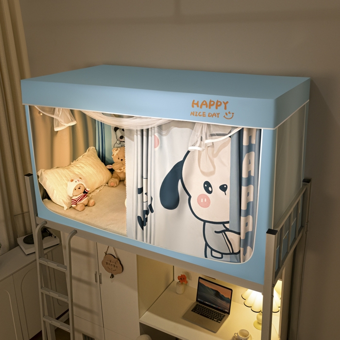 91家纺网 家纺一手货源 找家纺 （总）觅妮家纺 2025新款99%强遮光涂银涂层大版数码印花宿舍学生床帘蚊帐