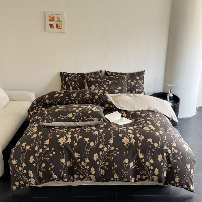 91家纺网 家纺一手货源 找家纺 澳梵家居 2025新款全棉印花四件套 花韵连锦