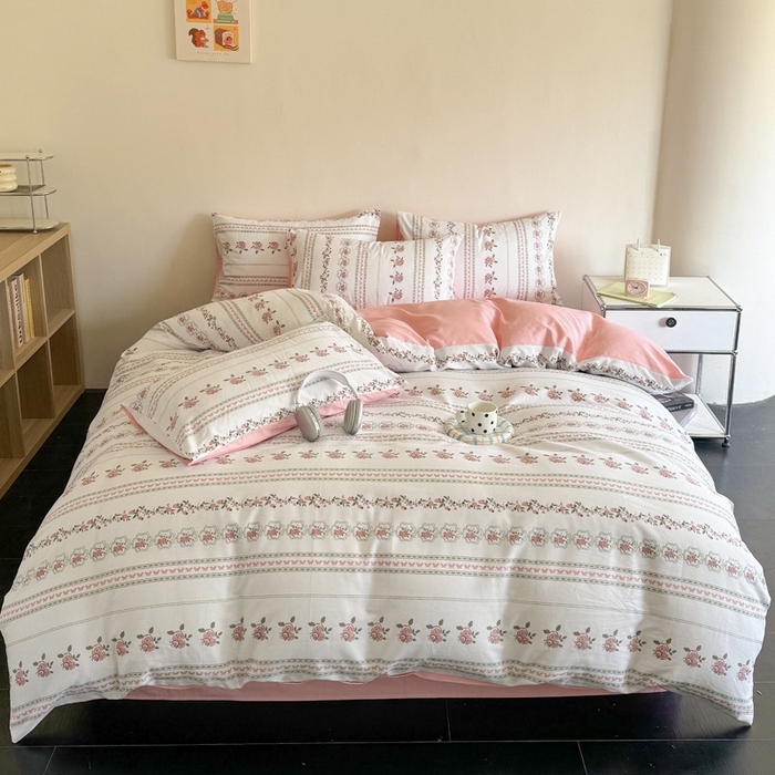 91家纺网 家纺一手货源 找家纺 澳梵家居 2025新款全棉印花四件套 玫瑰物语