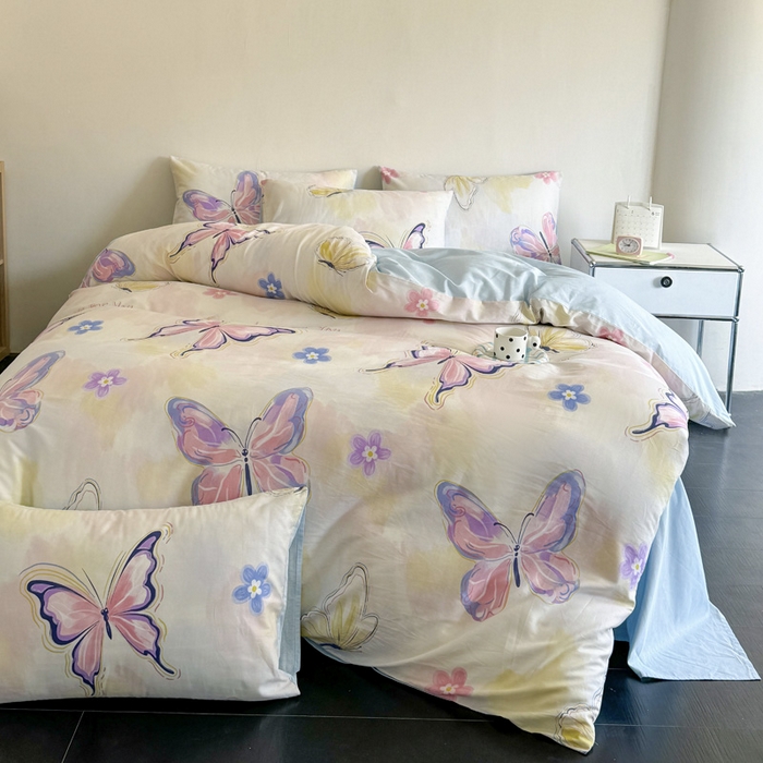 澳梵家居 2025新款全棉印花四件套 彩蝶