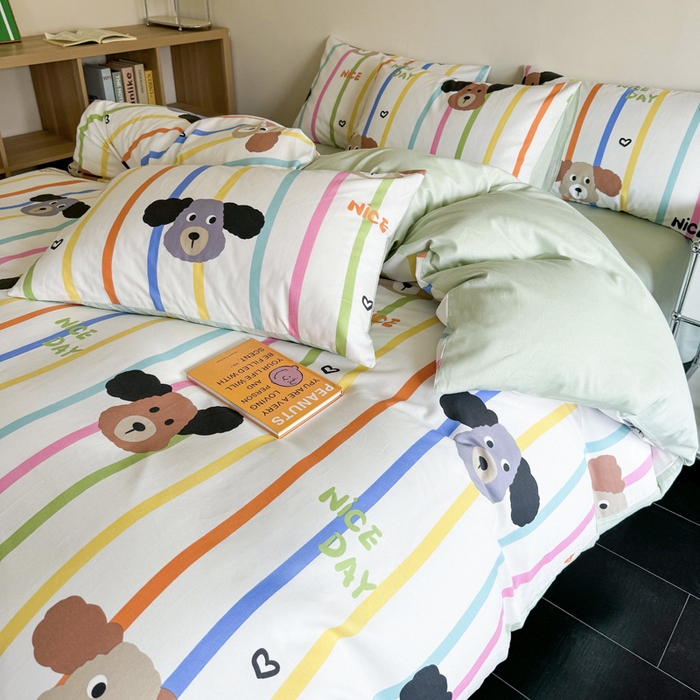 91家纺网 家纺一手货源 找家纺 澳梵家居 2025新款全棉印花四件套 彩虹乐园