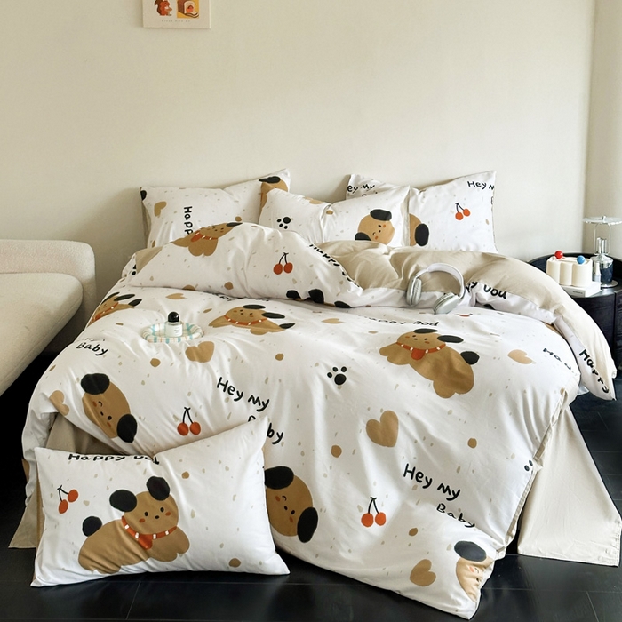 澳梵家居 2025新款全棉印花四件套 乖乖狗