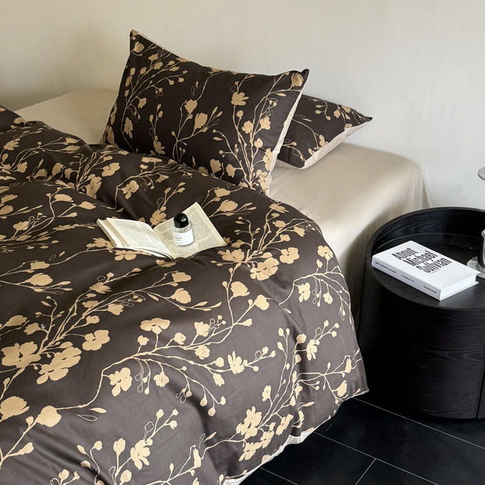 91家纺网 家纺一手货源 找家纺 澳梵家居 2025新款全棉印花四件套 花韵连锦