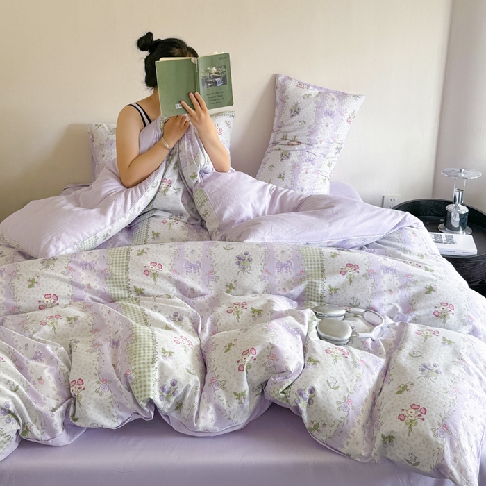 91家纺网 家纺一手货源 找家纺 澳梵家居 2025新款全棉印花四件套 浪漫鲜花