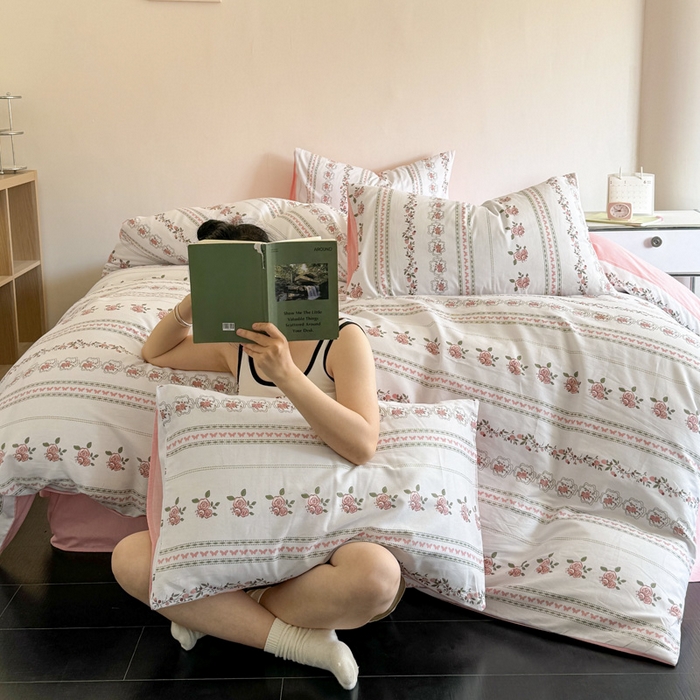 91家纺网 家纺一手货源 找家纺 澳梵家居 2025新款全棉印花四件套 玫瑰物语