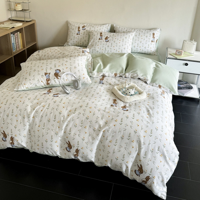 91家纺网 家纺一手货源 找家纺 澳梵家居 2025新款全棉印花四件套 纳爱斯之眼