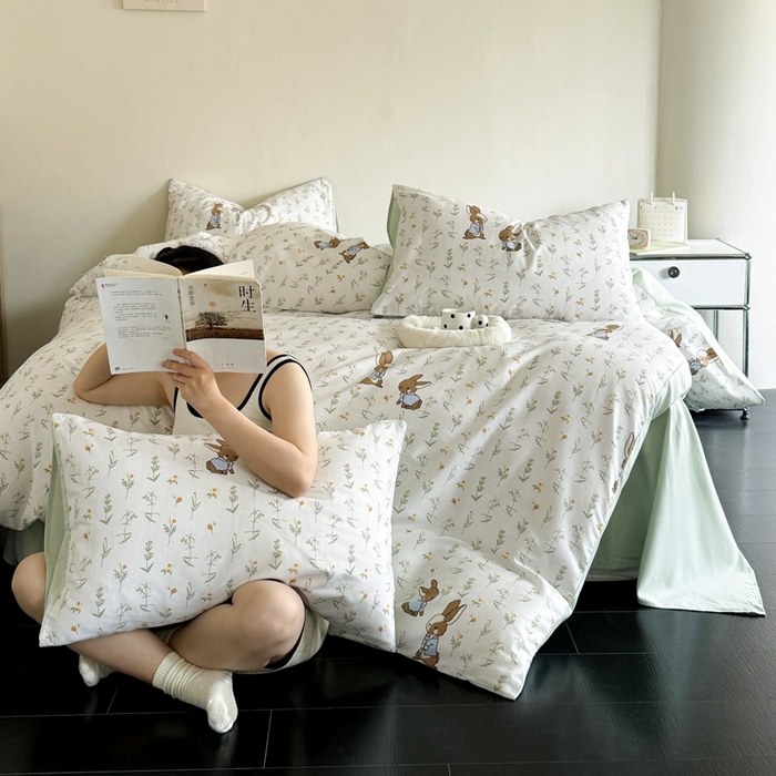 91家纺网 家纺一手货源 找家纺 澳梵家居 2025新款全棉印花四件套 纳爱斯之眼