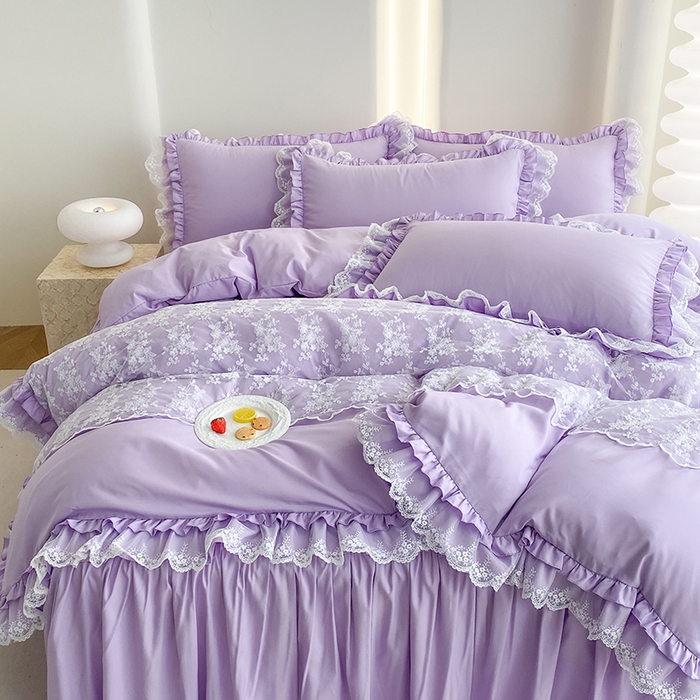 91家纺网 家纺一手货源 找家纺 （总）乐卧家居 2025新款静奢老钱风精致蕾丝时尚花边繁花-奢华版系列四件套