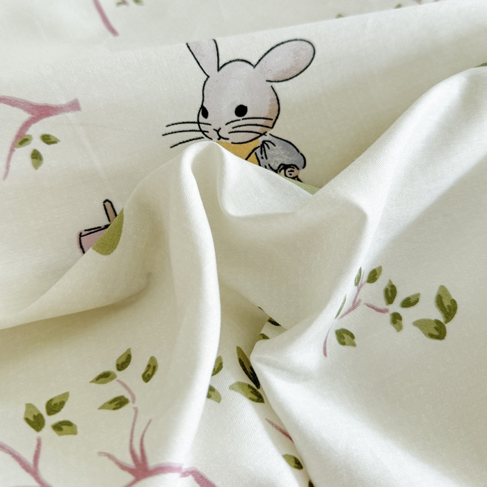 91家纺网 家纺一手货源 找家纺 澳梵家居 2025新款全棉印花四件套 兔子派对