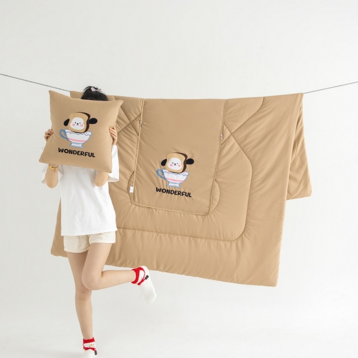 91家纺网 家纺一手货源 找家纺 （总）照世家纺 2025新款多功能贴布绣大豆抱枕被【控价不能低于 40的58 45的75 50的89】