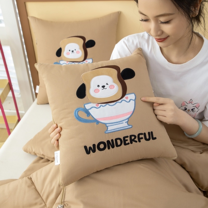 91家纺网 家纺一手货源 找家纺 （总）照世家纺 2025新款多功能贴布绣大豆抱枕被【控价不能低于 40的58 45的75 50的89】