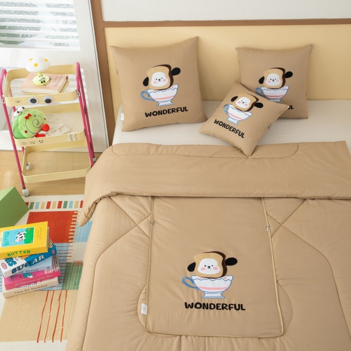 91家纺网 家纺一手货源 找家纺 （总）照世家纺 2025新款多功能贴布绣大豆抱枕被【控价不能低于 40的58 45的75 50的89】