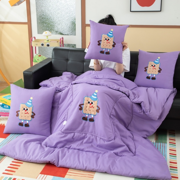 91家纺网 家纺一手货源 找家纺 （总）照世家纺 2025新款多功能贴布绣大豆抱枕被【控价不能低于 40的58 45的75 50的89】