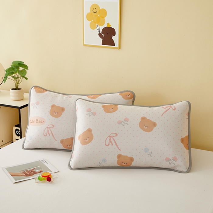 91家纺网 家纺一手货源 找家纺 翎盈家纺 2025新款600D冰丝枕套  甜心小熊