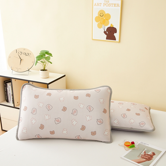 91家纺网 家纺一手货源 找家纺 翎盈家纺 2025新款600D冰丝枕套  饼干熊