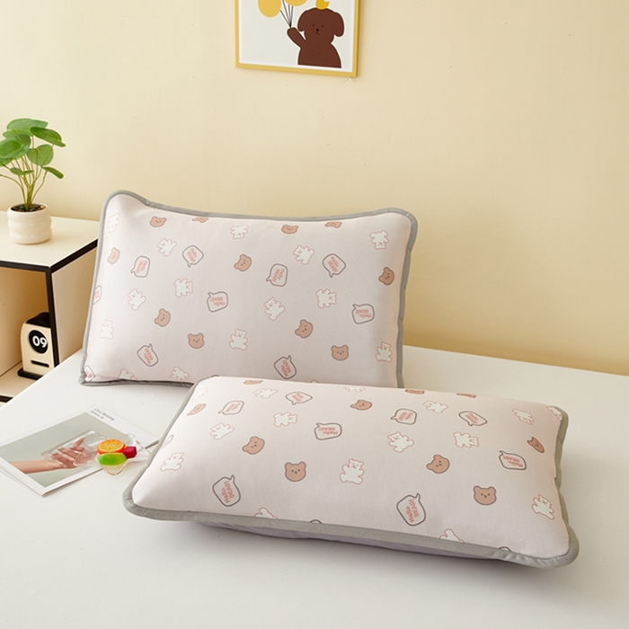 91家纺网 家纺一手货源 找家纺 翎盈家纺 2025新款600D冰丝枕套  饼干熊