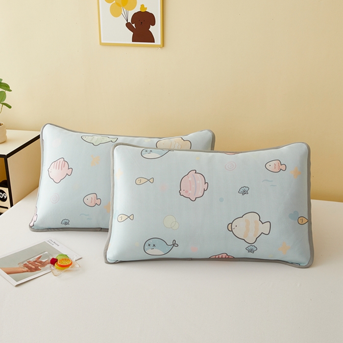 翎盈家纺 2025新款600D冰丝枕套  海底世界