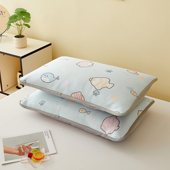 91家纺网 家纺一手货源 找家纺 翎盈家纺 2025新款600D冰丝枕套  海底世界