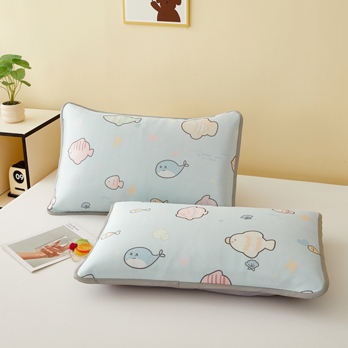 91家纺网 家纺一手货源 找家纺 翎盈家纺 2025新款600D冰丝枕套  海底世界