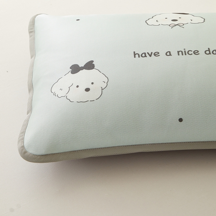 91家纺网 家纺一手货源 找家纺 翎盈家纺 2025新款600D冰丝枕套  快乐狗