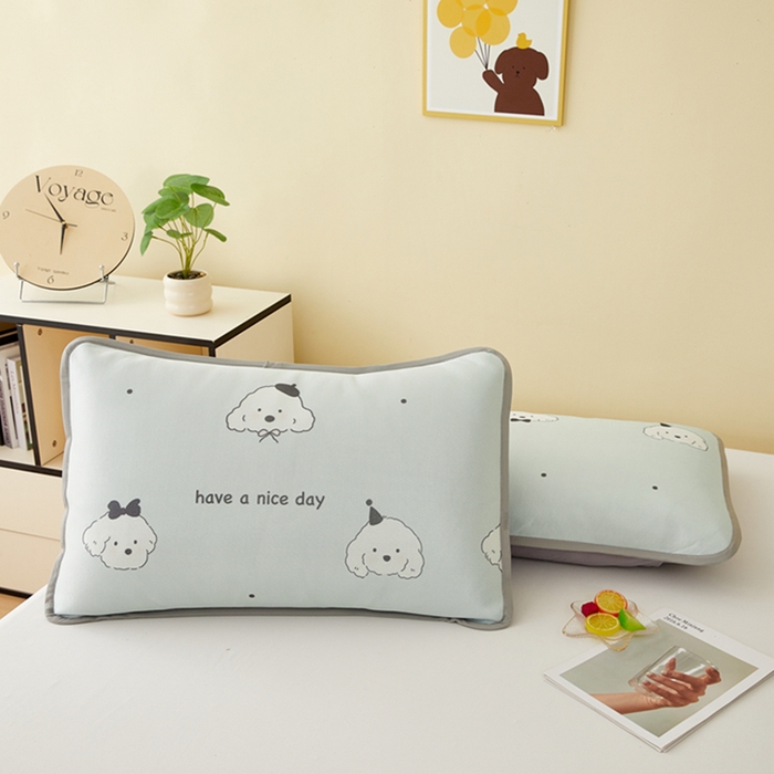 91家纺网 家纺一手货源 找家纺 翎盈家纺 2025新款600D冰丝枕套  快乐狗