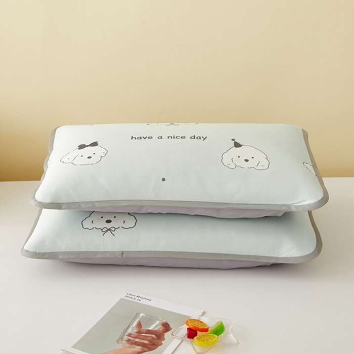 91家纺网 家纺一手货源 找家纺 翎盈家纺 2025新款600D冰丝枕套  快乐狗