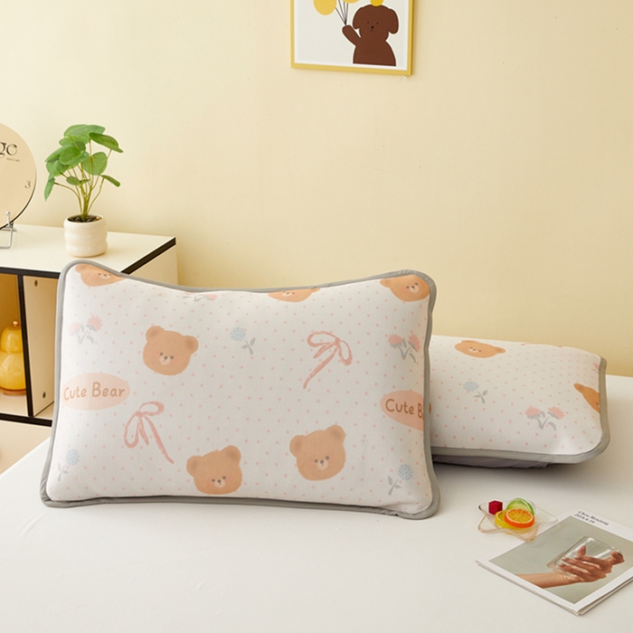 91家纺网 家纺一手货源 找家纺 翎盈家纺 2025新款600D冰丝枕套  甜心小熊