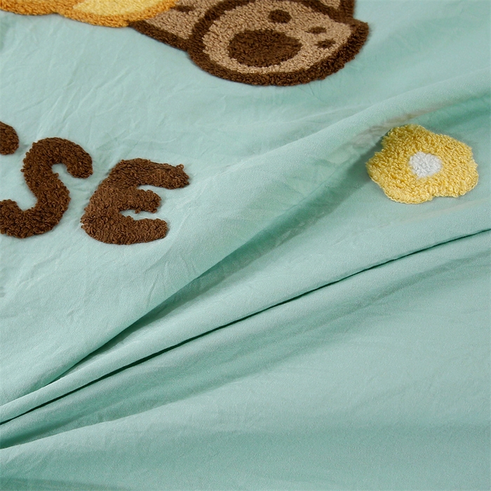 91家纺网 家纺一手货源 找家纺 （总）优米家纺 2025新款A类水洗棉毛巾绣四件套-奶酪小熊