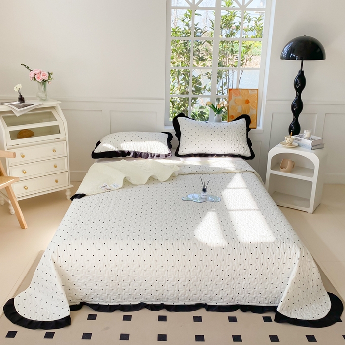 91家纺网 家纺一手货源 找家纺 （总）佳品居 2025新款A类水洗棉夹棉夏被床盖四件套-赫本风