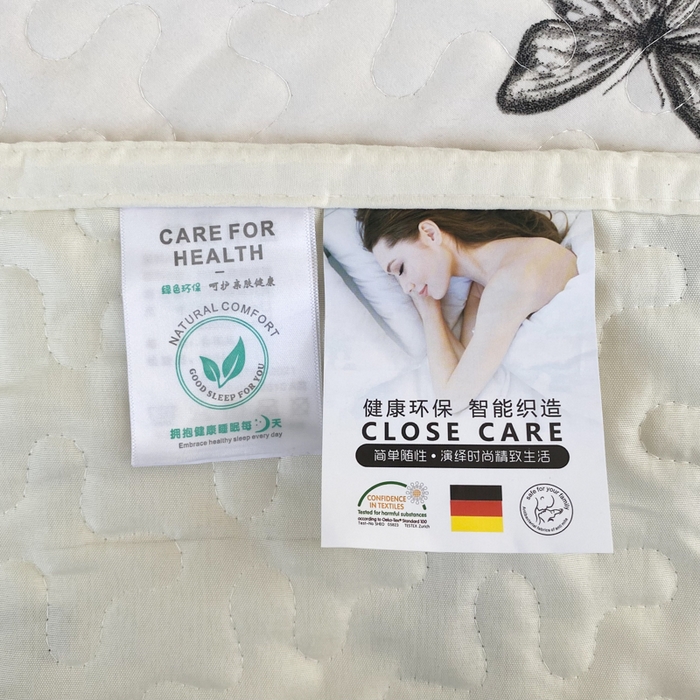 91家纺网 家纺一手货源 找家纺 佳品居 2025新款A类水洗棉夹棉夏被床盖四件套-赫本风 赫本风-蝴蝶印记