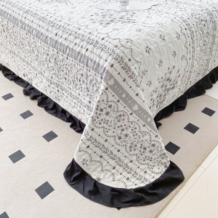 91家纺网 家纺一手货源 找家纺 佳品居 2025新款A类水洗棉夹棉夏被床盖四件套-赫本风 赫本风-繁花