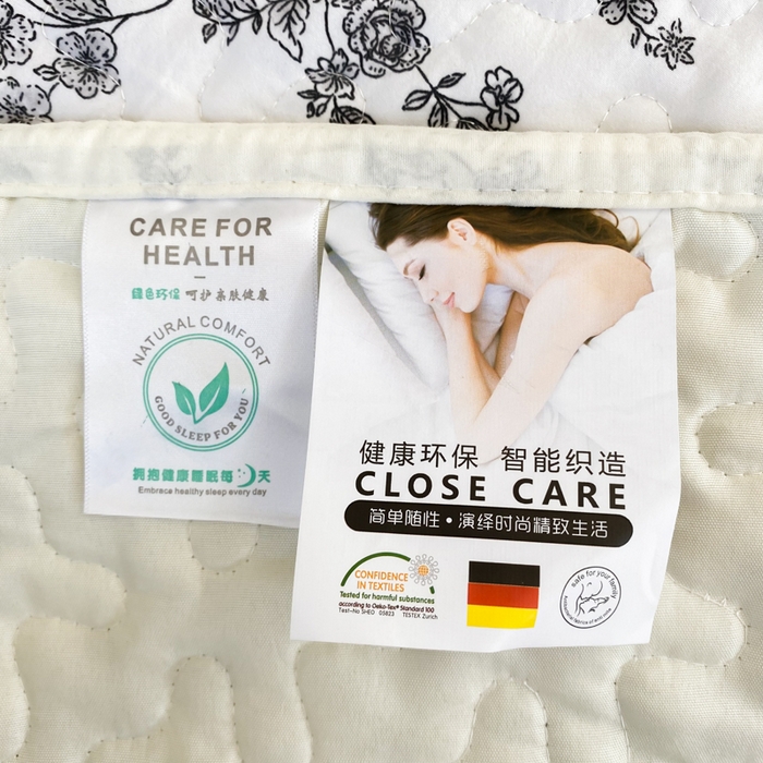 91家纺网 家纺一手货源 找家纺 佳品居 2025新款A类水洗棉夹棉夏被床盖四件套-赫本风 赫本风-澜音花香