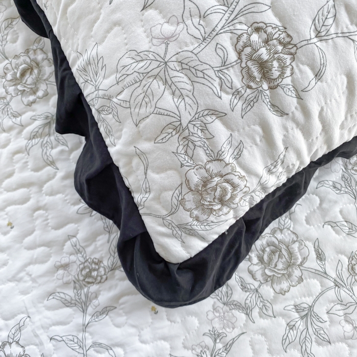 91家纺网 家纺一手货源 找家纺 佳品居 2025新款A类水洗棉夹棉夏被床盖四件套-赫本风 赫本风-玫瑰花园