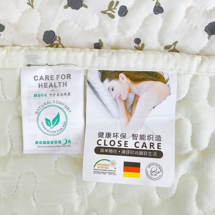 91家纺网 家纺一手货源 找家纺 佳品居 2025新款A类水洗棉夹棉夏被床盖四件套-赫本风 赫本风-蝴蝶花