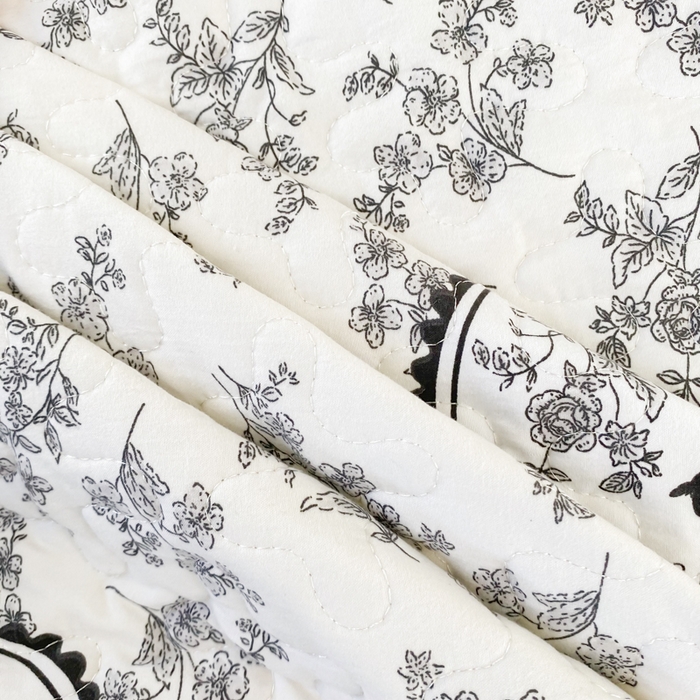 91家纺网 家纺一手货源 找家纺 佳品居 2025新款A类水洗棉夹棉夏被床盖四件套-赫本风 赫本风-澜音花香