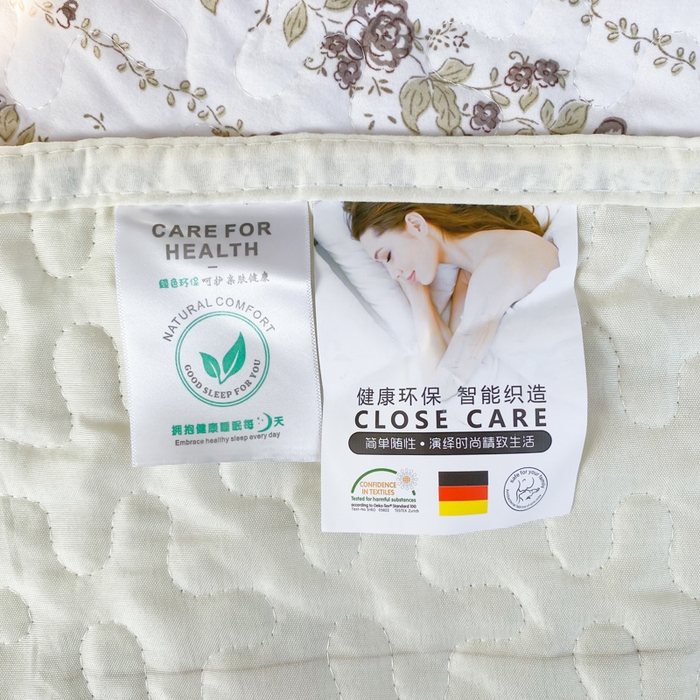 91家纺网 家纺一手货源 找家纺 佳品居 2025新款A类水洗棉夹棉夏被床盖四件套-赫本风 赫本风-花香