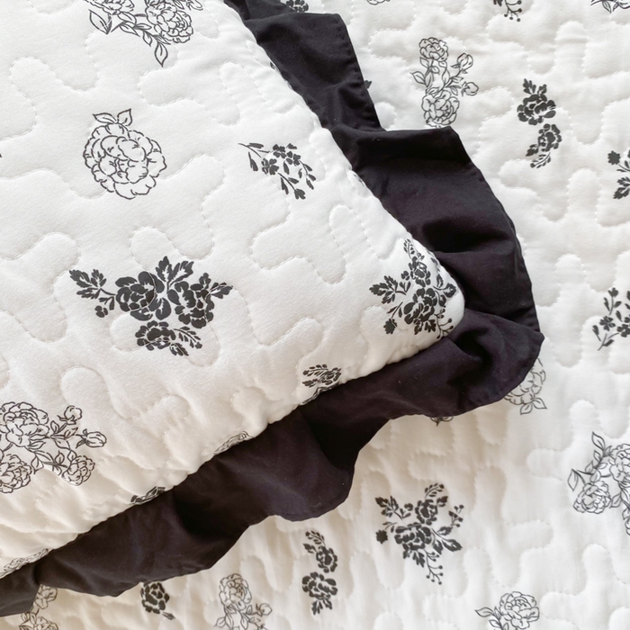 91家纺网 家纺一手货源 找家纺 佳品居 2025新款A类水洗棉夹棉夏被床盖四件套-赫本风 赫本风花馨