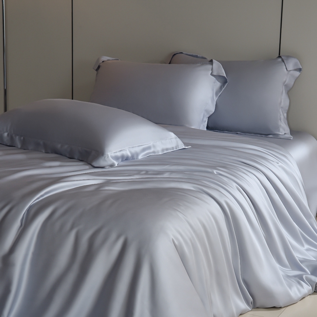 91家纺网 家纺一手货源 找家纺 简爱家纺 2025亲肤舒适60s兰精天丝四件套【可授权】 月光灰