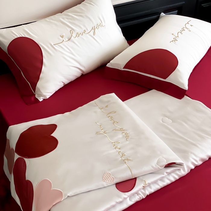 91家纺网 家纺一手货源 找家纺 星野 2025新款60s进口奥地利兰精天丝蚕丝夏被夏凉被空调被兰精天丝夏被系列 因为爱情