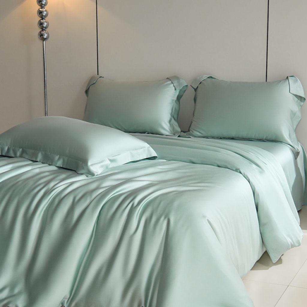 91家纺网 家纺一手货源 找家纺 简爱家纺 2025亲肤舒适60s兰精天丝四件套【可授权】 艾绿