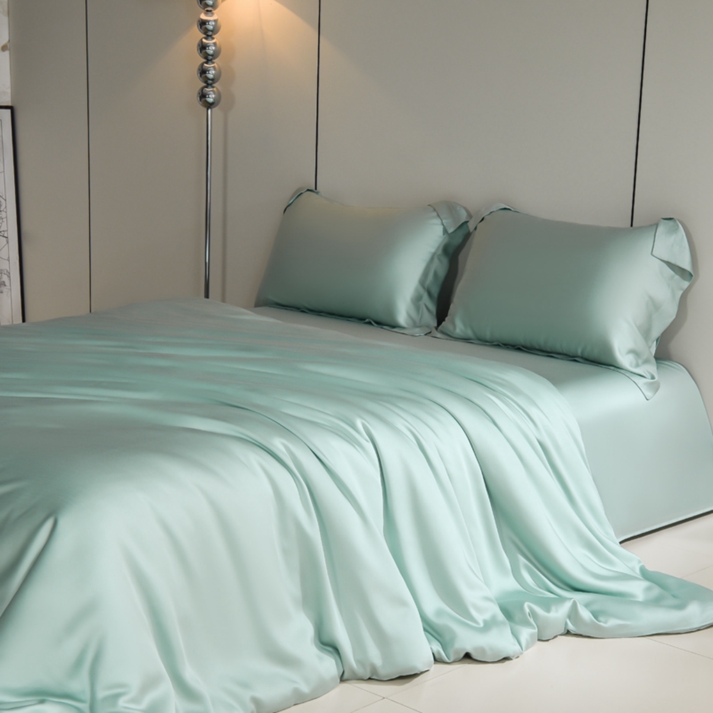 91家纺网 家纺一手货源 找家纺 简爱家纺 2025亲肤舒适60s兰精天丝四件套【可授权】 艾绿