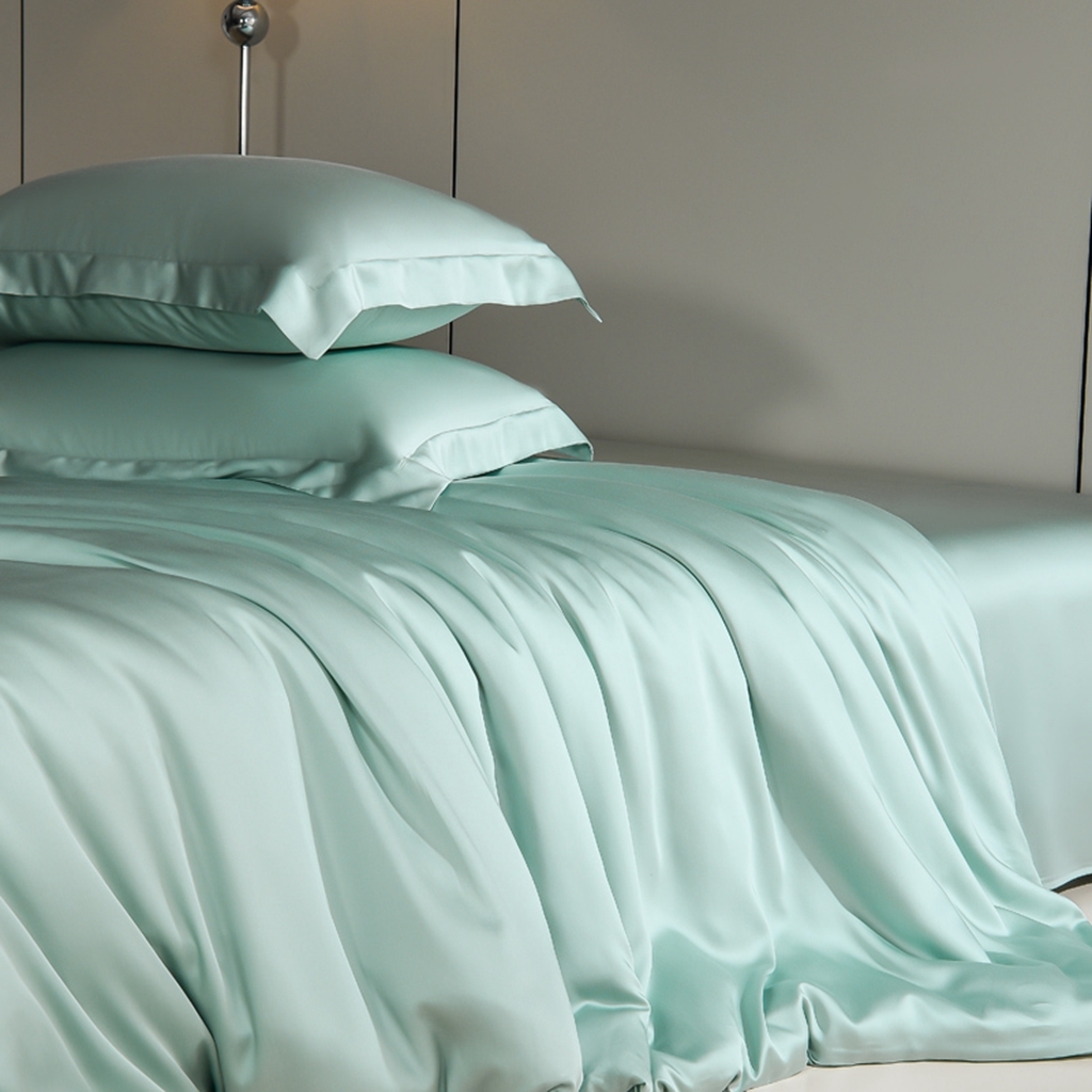 91家纺网 家纺一手货源 找家纺 简爱家纺 2025亲肤舒适60s兰精天丝四件套【可授权】 艾绿