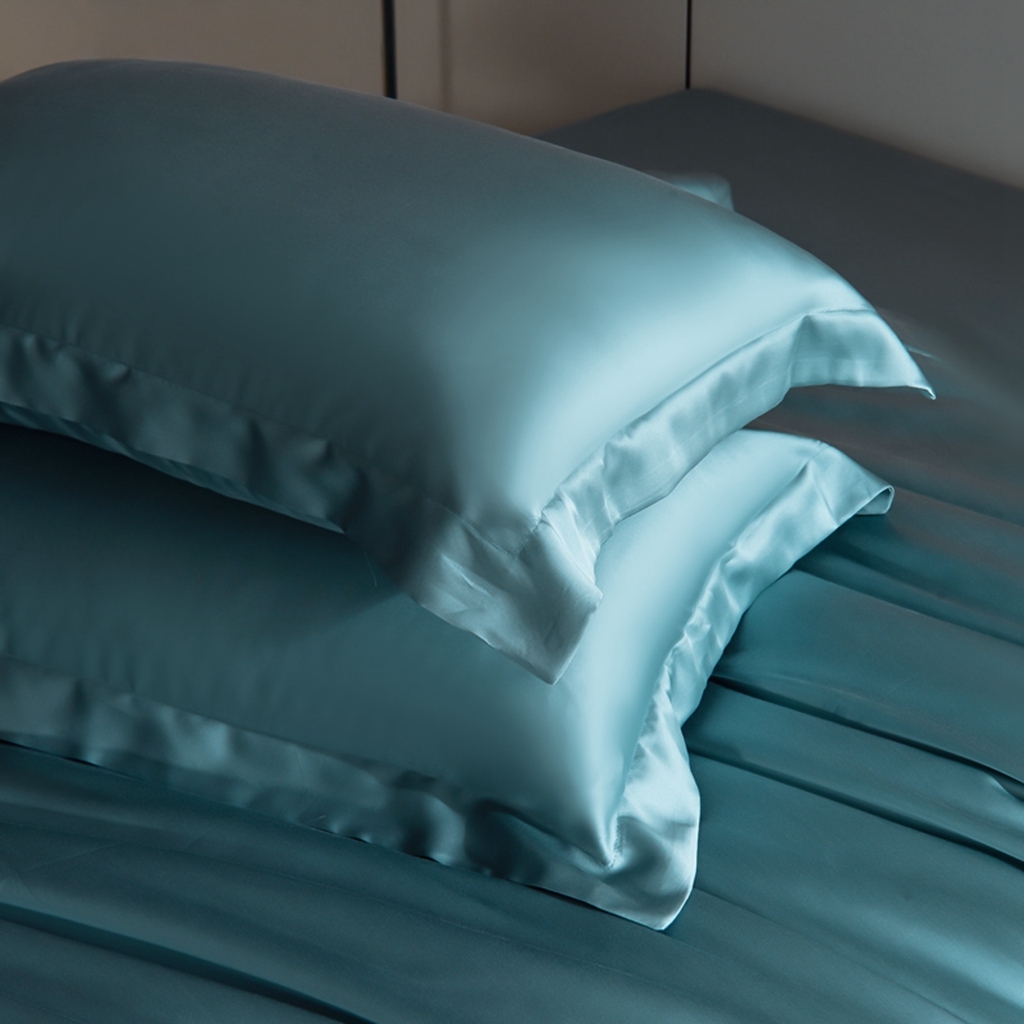 91家纺网 家纺一手货源 找家纺 简爱家纺 2025亲肤舒适60s兰精天丝四件套【可授权】 冰蓝色