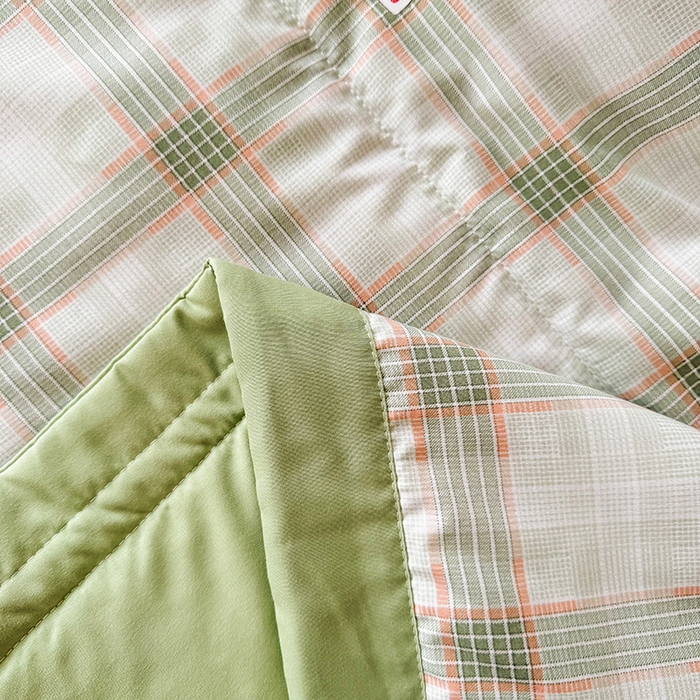 91家纺网 家纺一手货源 找家纺 优尚家纺 2025新款水洗棉棉花夏被 无印风系列-绿韵格