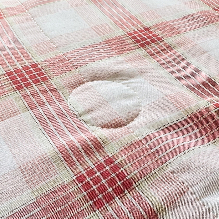 91家纺网 家纺一手货源 找家纺 优尚家纺 2025新款水洗棉棉花夏被 无印风系列-粉韵格