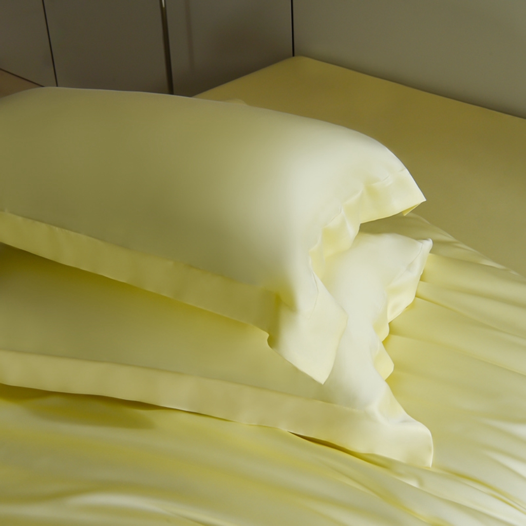 91家纺网 家纺一手货源 找家纺 简爱家纺 2025亲肤舒适60s兰精天丝四件套【可授权】 奶油黄