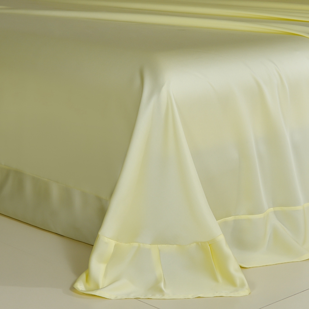 91家纺网 家纺一手货源 找家纺 简爱家纺 2025亲肤舒适60s兰精天丝四件套【可授权】 奶油黄